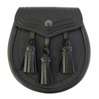 Grained leather 3 Leather Tassels FREE SPORRAN BELT